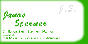 janos sterner business card